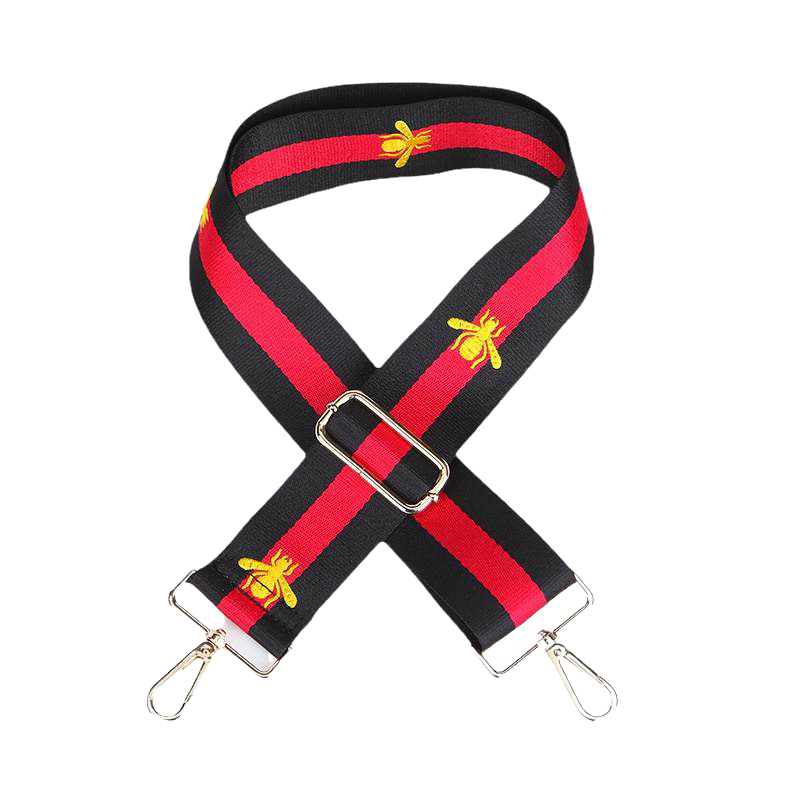 Black Red Bee Bag Strap Gold Hardware Babs Birdie