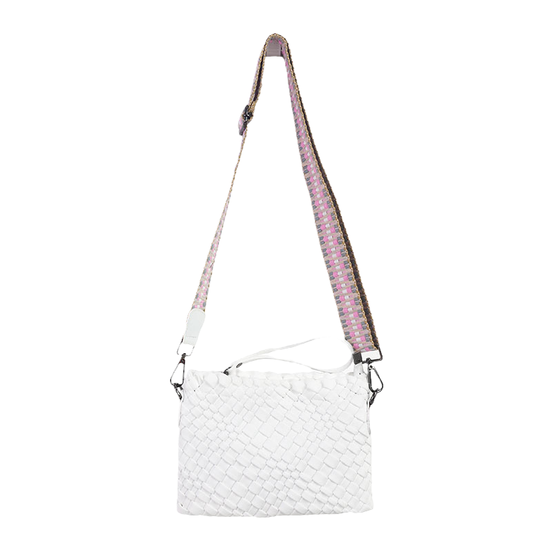 The Bella Woven Neoprene Crossbody - True White – Babs+Birdie