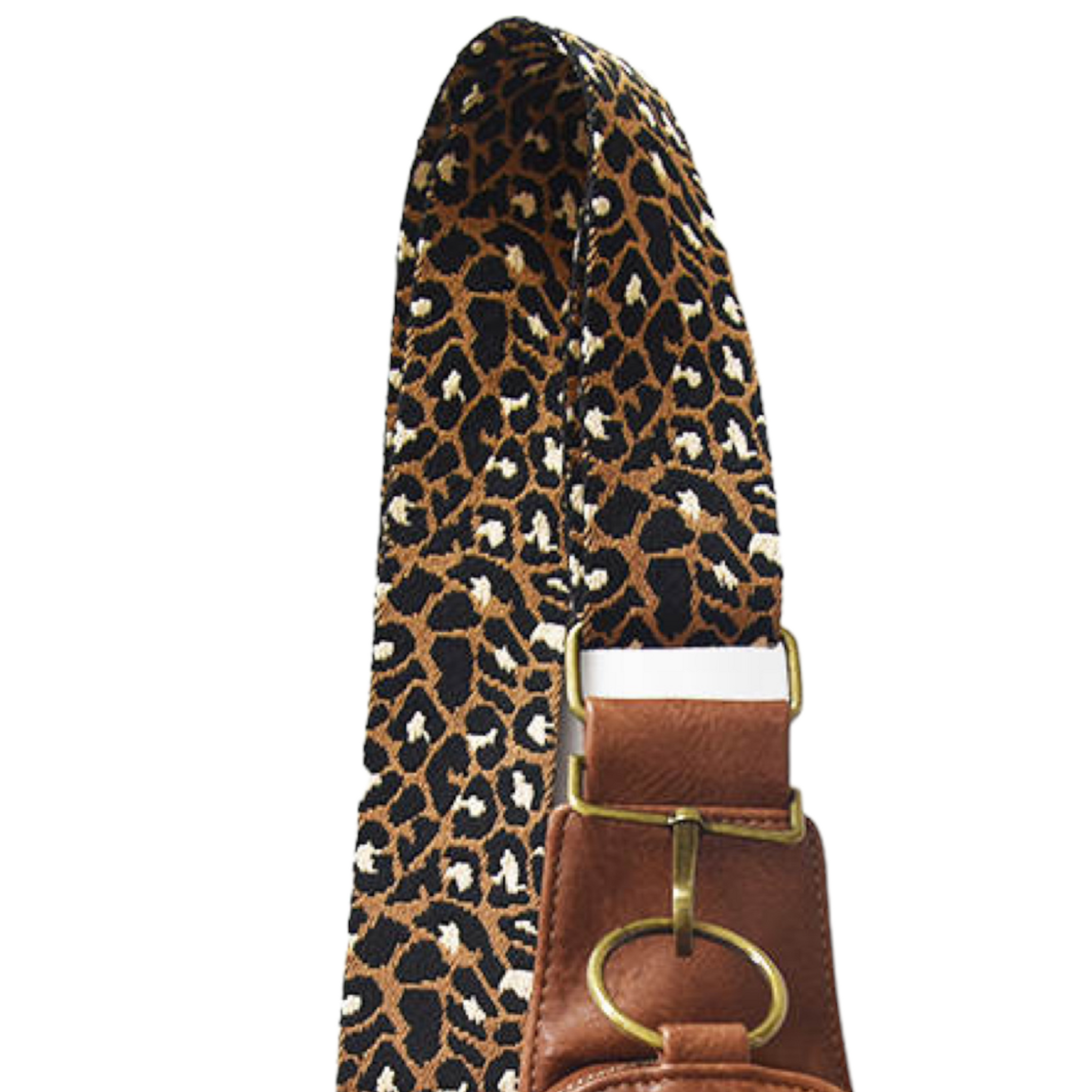 LV crossbody with cheetah guitar strap