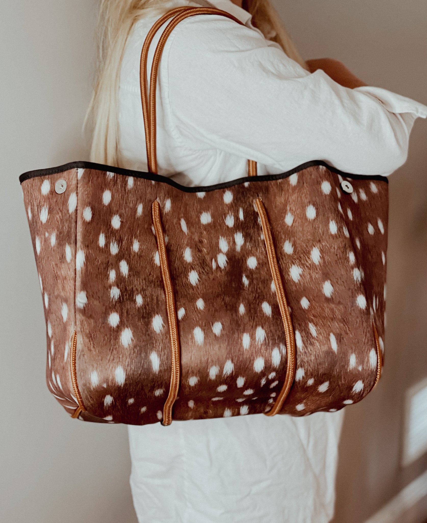 Everyday Tote Bag, Leather Tote - Fawn